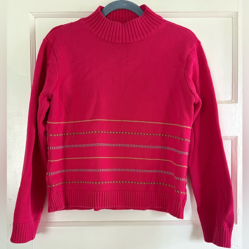 Liz Claiborne Lizport Pink Cotton Turtleneck Sweater